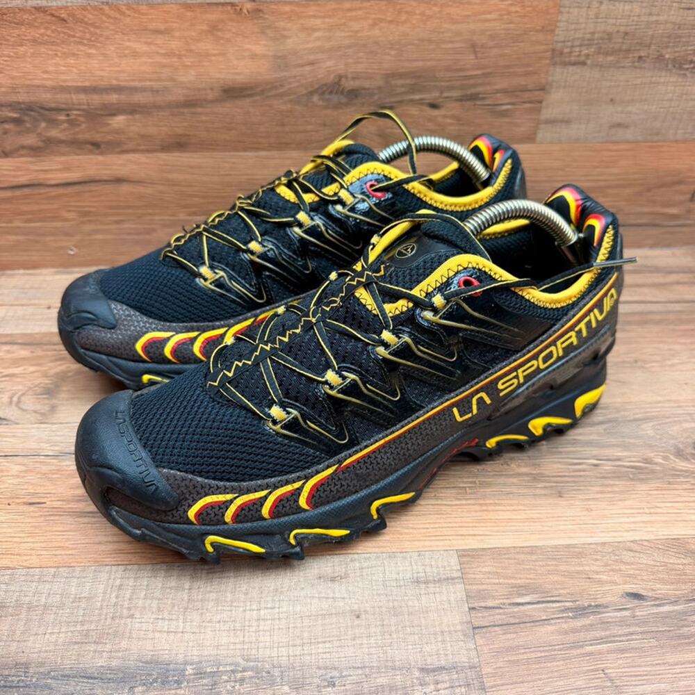 La Sportiva Ultra Raptor Mens Size 11.5 Trail Running Shoes Black Yellow EU 45